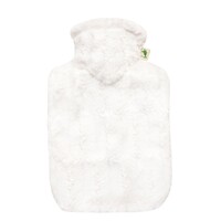 Hugo Frosch Hot Water Bottle In Soft White Cover Estravaganza 1.8L