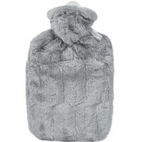 Hugo Frosch Hot Water Bottle In Soft Grey Cover Estravaganza 1.8L