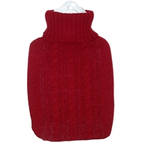 Hugo Frosch Hot Water Bottle In Knitted Cover Red 1.8L
