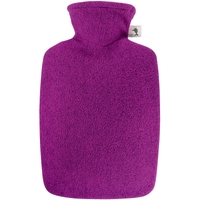 Hugo Frosch Hot Water Bottle In Felt Look Cover Raspberry 1.8L