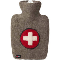 Hugo Frosch Hot Water Bottle In Thick Wool Cover Swiss Cross 1.8L