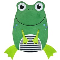 Hugo Frosch Eco Hot Water Bottle In Happy Frog Cover Small 0.8L