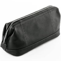 ZOHL Leather Toiletry Bag With Metal Zip