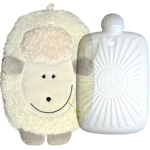 Hugo Frosch Eco Hot Water Bottle In Fleece Cover Lamb Small 0.8L