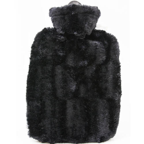 Hugo Frosch Hot Water Bottle In Soft Black Cover Estravaganza 1.8L