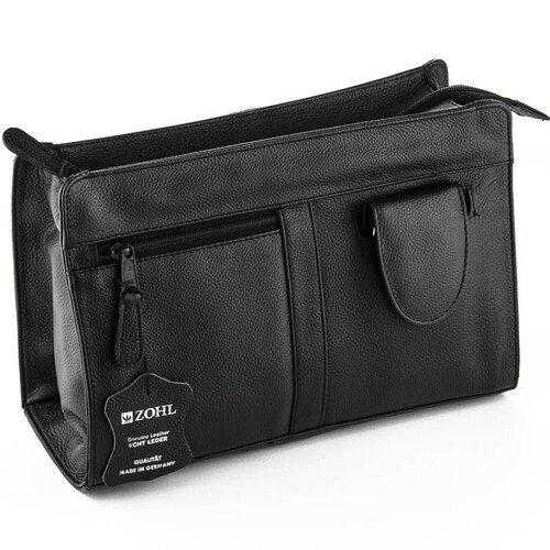 ZOHL Leather Toiletry Bag With Manicure Set