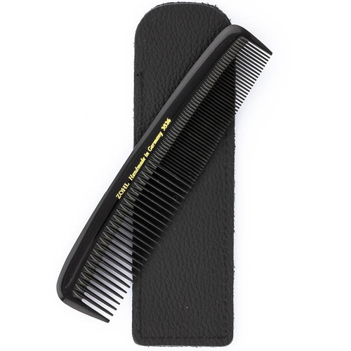 ZOHL Mens Pocket Hair Comb Ebonite in Leather Pouch